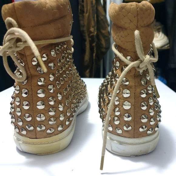 Jeffrey Campbell AUS10 tan leather hitop sneakers - Picture 6 of 11